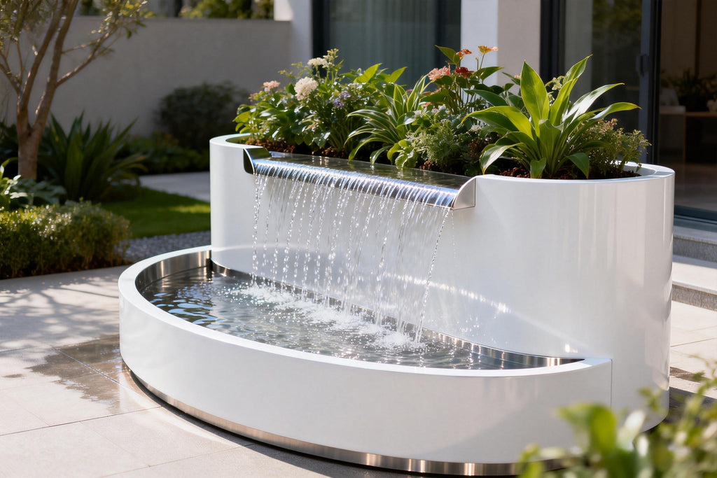 Sculptural Water Feature in Aviation-grade Steel