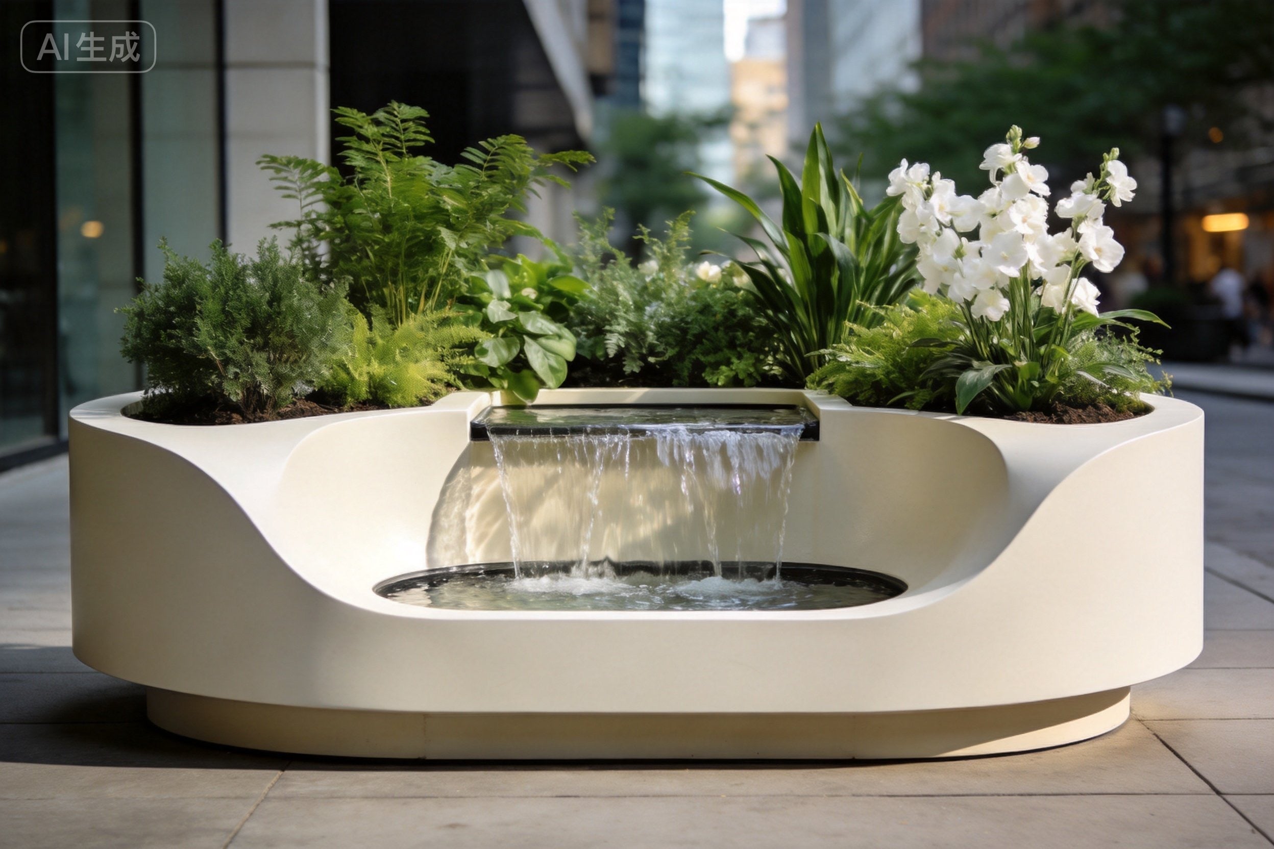 Matte Black Aviation-Grade Stainless Steel Waterfall Planter
