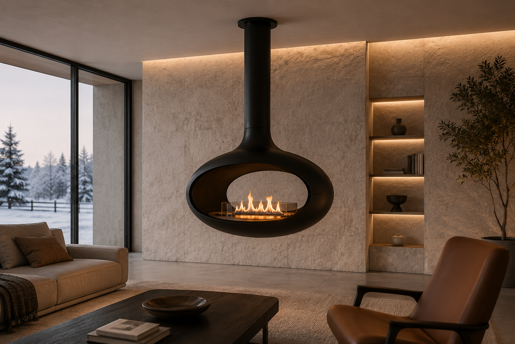 OrbitVue: The Future of Fireplace Aesthetics