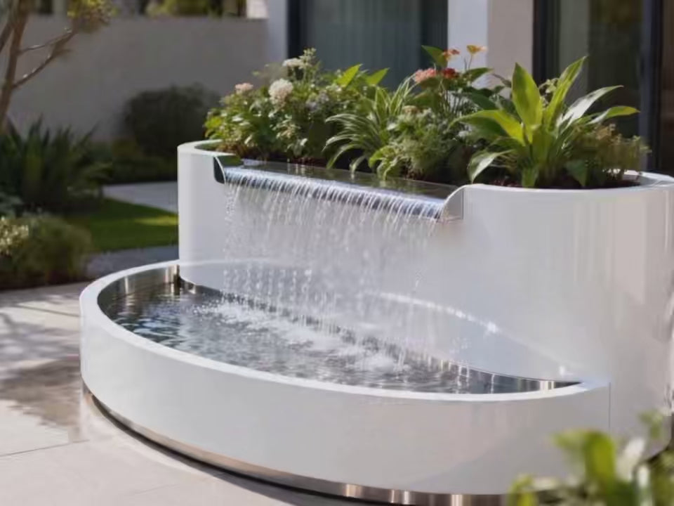 Sculptural Water Feature in Aviation-grade Steel