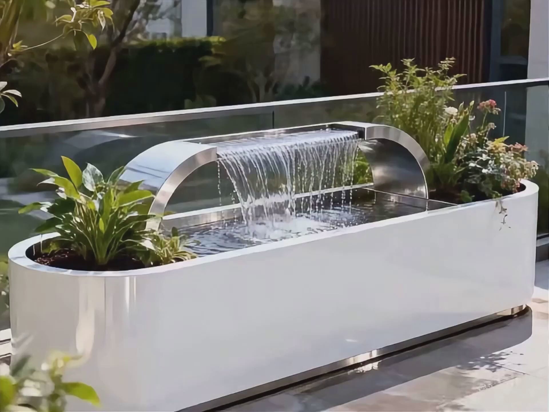 Zen Arch: Modern Cascading Water Feature Planter
