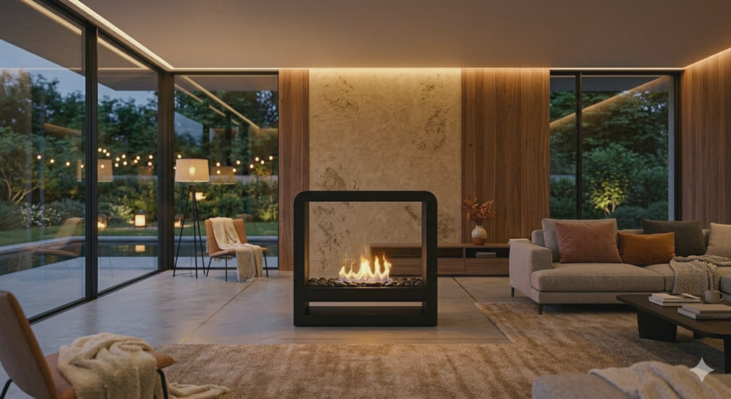 Double-Sided Panoramic Fireplace